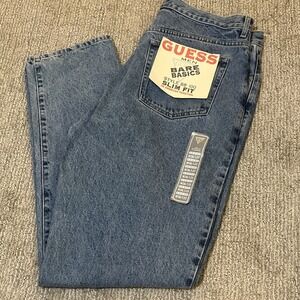 NOS Men's Guess Jeans 90's Bare Basics BB 100 Slim Fit 38 But Measures 36x32